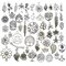 100 Pieces Mix Silver Tree Flower Charms Collection, Bulk Mini Small Little Charms Metal Pendant Craft Supplies Findings for Necklace and Bracelet Jewelry Making (HM291)
